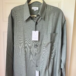 Yves Saint Laurent Men's Shirt NWT Size 16 34/35 Soft Sage Green YSL Dress